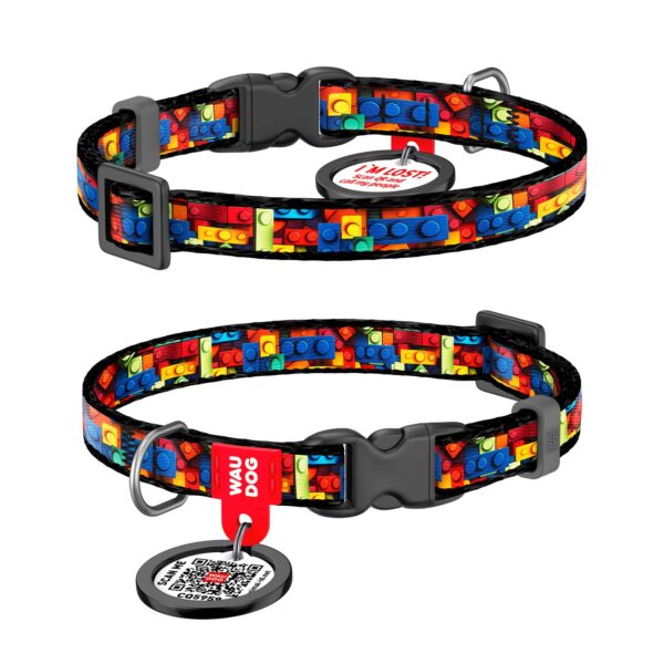 WAUDOG Нашийник за Коте/Куче XS Blocks SMART ID 10mm/20-30см