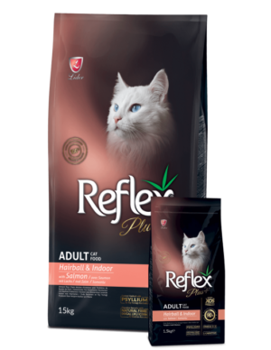 Reflex plus Hairball - Суха храна за израстнали котки със сьомга 15 кг