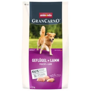 GranCarno Grain Free Adult - Суха храна за възрастни кучета  с птиче и агнешко БЕЗ ЗЪРНО 12кг