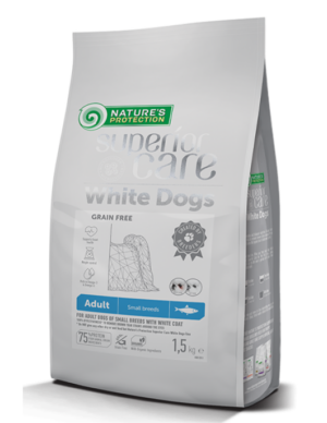 Nature`s Protection White Small Breed Adult Herring - Суха храна за бели кучета с Херинга