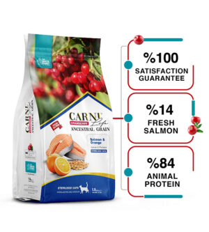 Carni Life Sterilised Cat Salmon – Суха храна с прясна сьомга за кастрирани котки 10+2 кг
