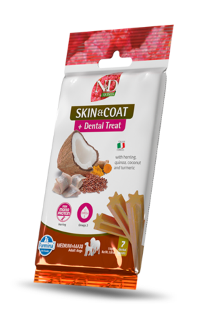 N&D Quinoa Skin & Coat Dental Care Treat Herring & Coconut Medium&Maxi