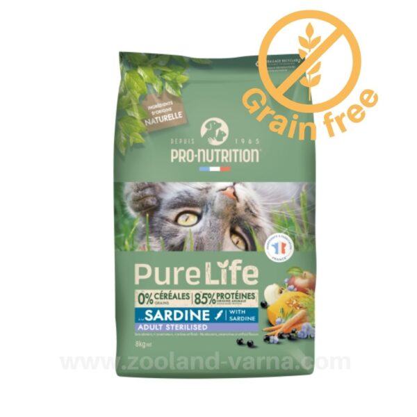 Flatazor Pure Life Cat Sterilized – Храна със сардини за кастрирани котки
