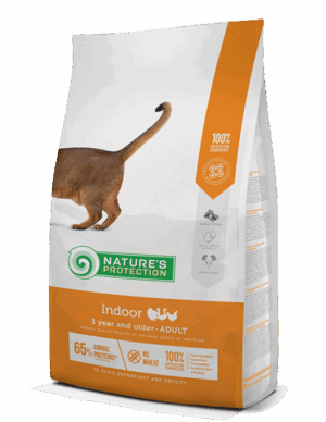 Nature's Protection Adult Cat Indoor – суха Храна За Израснали Котки с пиле