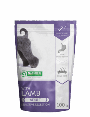 Nature's Protection Adult Pouch – Пауч с Агнешко за Кучета с Чувствително Храносмилане 100 г