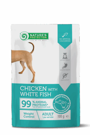 Nature's Protection Adult Pouch – Пауч с Пиле и Бяла Риба за Контрол на Теглото 100 г