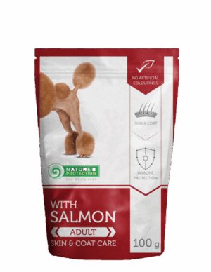Nature's Protection Adult Pouch – Пауч с Пиле и Сьомга за Здрава Кожа и Козина 100 г