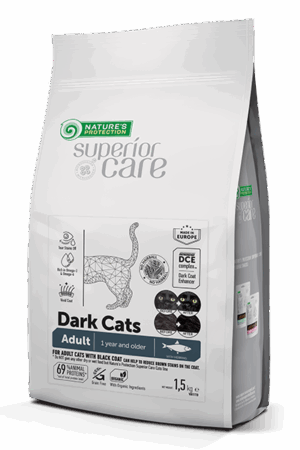 Nature's Protection Dark Cat – Беззърнена Храна с Херинга за Котки с Тъмна Козина 1.5 кг