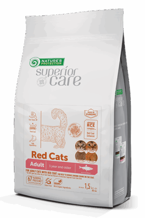 Nature's Protection Red Cat – Беззърнена Храна с Херинга за Котки с Червена Козина 1.5 кг