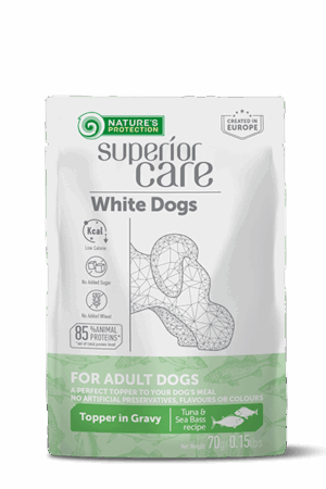 Nature's Protection White Dogs - Пауч с Риба Тон и Лаврак за Бяла Козина и Добро Храносмилане 70 г