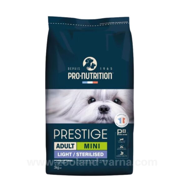Prestige DOG ADULT MINI LIGHT/STERILISED – суха храна За Кастрирани Кучета от дребни породи 3 кг