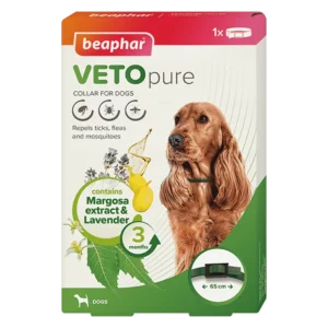 Beaphar VETOpure Bio – Натурален репелентен нашийник за кучета 65 см