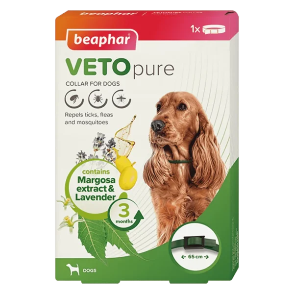 Beaphar VETOpure Bio – Натурален репелентен нашийник за кучета 65 см