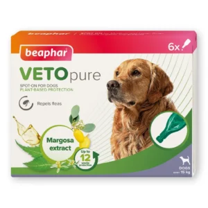 Beaphar VETOpure Spot-On – Натурални репелентни пипети за кучета над 15 кг 6 бр