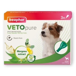 Beaphar VETOpure Spot-On – Натурални репелентни пипети за кучета под 15 кг 3 бр
