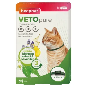 Beaphar VETOpure нашийник за котки – срещу бълхи, кърлежи и комари 35 см