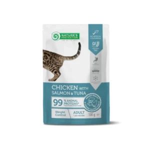 Nature's Protection Пауч за котки с пиле, сьомга и риба тон 100г
