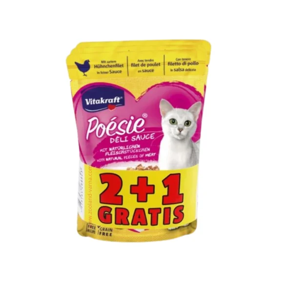 Vitakraft Poésie Пауч за котки с пилешко филе – ПРОМОКОМПЛЕКТ 2+1 бр