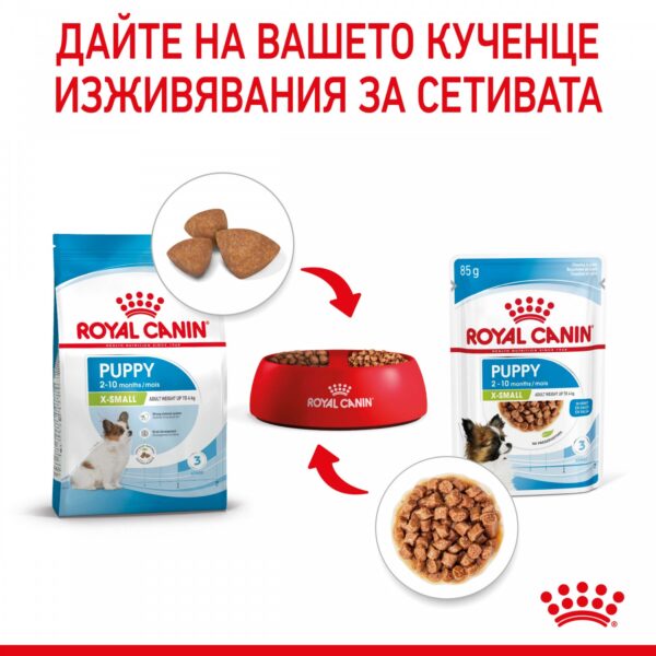 Royal Canin X-Small Puppy Pouch – Пауч за подрастващи кученца от мини породи 85 гр - Image 3
