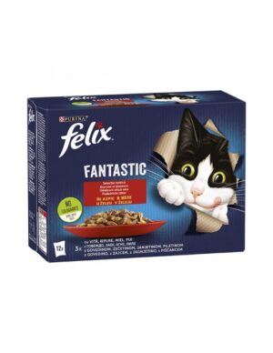 FELIX Fantastic Грил в Желе – Говеждо и Пиле 12x85g