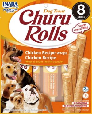Inaba Churu Dog Rolls Chicken – Лакомство за кучета с пиле 8 бр
