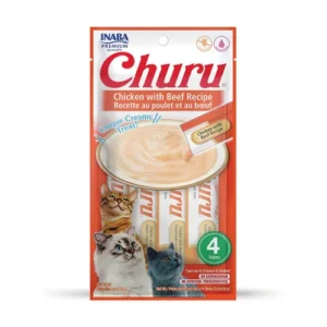 Inaba Churu Puree – Кремообразно лакомство за котки с пиле и телешко 3x10 г
