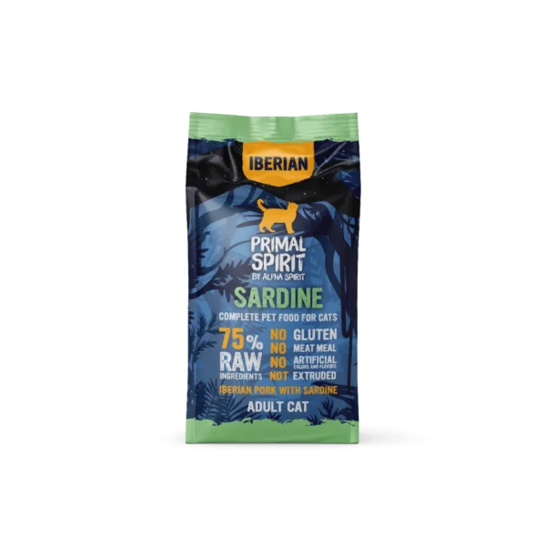Primal Spirit Cat Iberian Pork & Sardine – суха храна за котки със свинско и сардини 1 кг