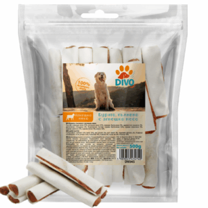 DIVO Пръстени от Говежда Кожа с Патешко Месо 12 см – 500g Натурални Дентални Лакомства за Кучета