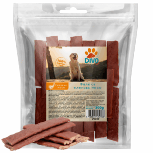 DIVO Филе от Еленско Месо 300g – 100% Натурални Месни Ленти за Кучета