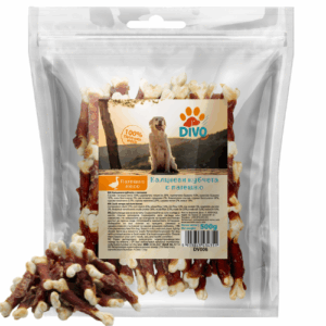 DIVO Калциеви Кубчета с Патешко 500g – Натурални Дъвчащи Лакомства за Кучета