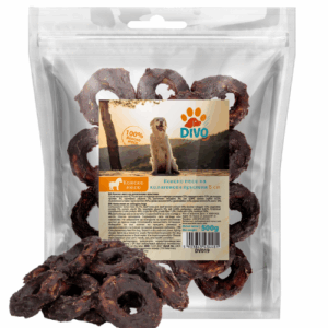 DIVO Конско Месо на Колагенов Пръстен 5 см – 500g Натурални Лакомства за Кучета