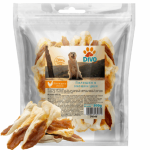 DIVO Пилешки и Заешки Уши 500g – Натурални Дъвчащи Лакомства за Кучета