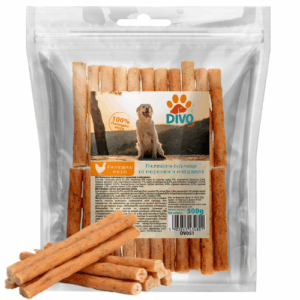 DIVO Пилешки Пръчички с Моркови и Магданоз 500g – Натурални Меки Лакомства за Кучета DIVO Пилешки Пръчички с Моркови и Магданоз 500g – Натурални Меки Лакомства за Кучета
