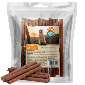 DIVO Пръчици от Еленско Месо 500g – Натурални Меки Лакомства за Кучета DIVO Пръчици от Еленско Месо 500g – Натурални Меки Лакомства за Кучета