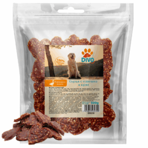 DIVO Сърца с Патешко и Ориз 500g – Натурални Лакомства за Кучета