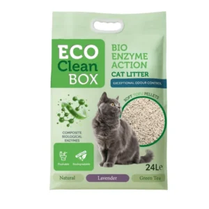 ECO CLEAN BOX Tofu Green Tea 24 л – Kотешка тоалетна от тофу с биоензими и аромат на зелен чай