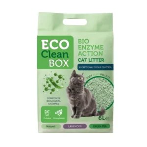 ECO CLEAN BOX Tofu Green Tea 6 л – Kотешка тоалетна от тофу с биоензими и аромат на зелен чай