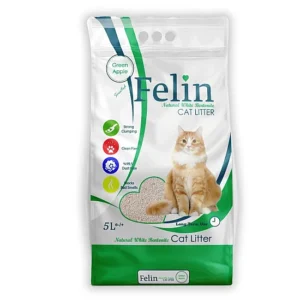FELIN Green Apple 5 л – Котешка тоалетна с аромат на зелена ябълка от бял бентонит
