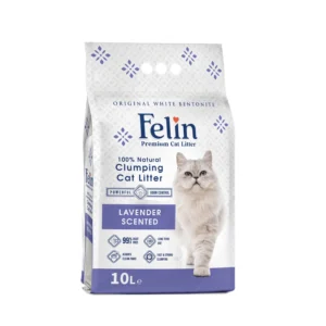 FELIN Lavender 10 л – Котешка тоалетна с аромат на лавандула от бял бентонит