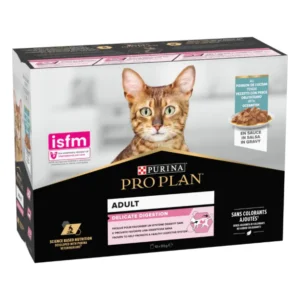 Purina Pro Plan Delicate Ocean Fish – Пауч за котки с деликатно храносмилане, океанска риба в сос 10 × 85 г